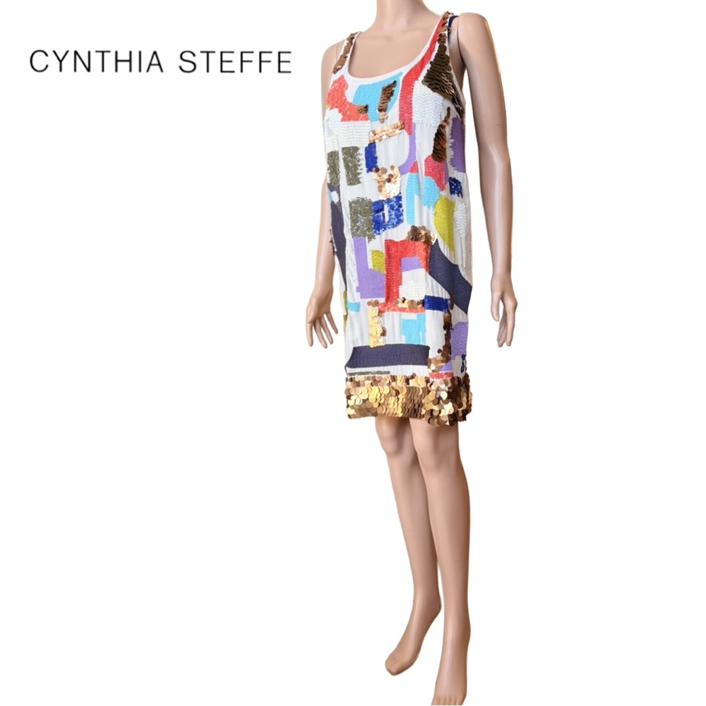 Cynthia Steffe Colorful Sequin Dress Retail $795